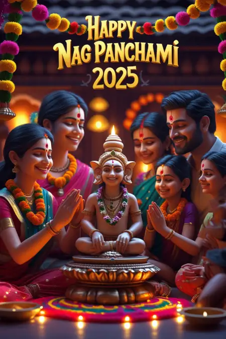 Nag Panchami 2025 Ke Liye Photo Banaye - Free Happy Nag Panchami Download