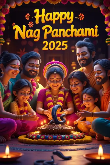 Nag Panchami 2025 Ke Shubhkamnaye Wallpaper - Free Happy Nag Panchami Download
