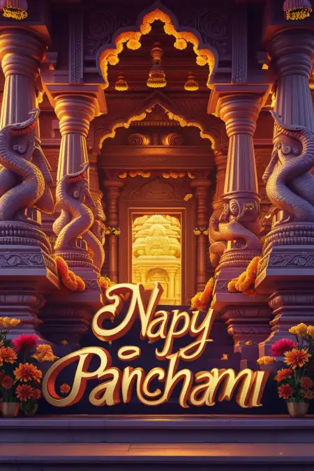 Nag Panchami 3D Text Image Download - Free Happy Nag Panchami Download