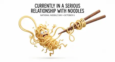 national noodle day funny captions 2026 - National Noodle Day Poster 2026