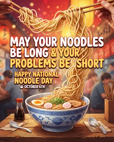 national noodle day funny messages 2026 - National Noodle Day Poster 2026