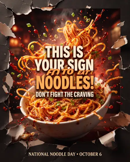 national noodle day funny quotes 2026 - National Noodle Day Poster 2026