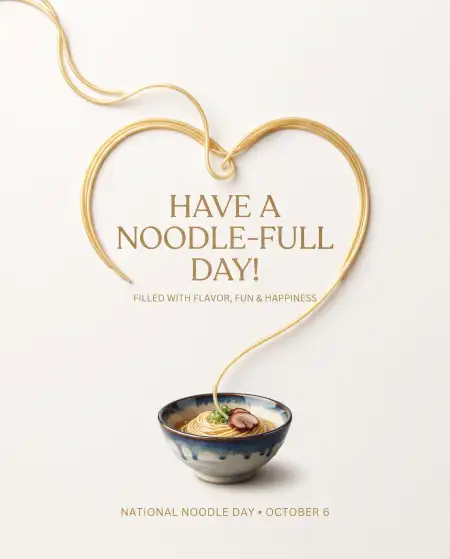 national noodle day greeting card 2026 - National Noodle Day Poster 2026