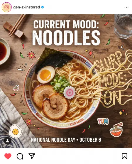 national noodle day instagram story 2026