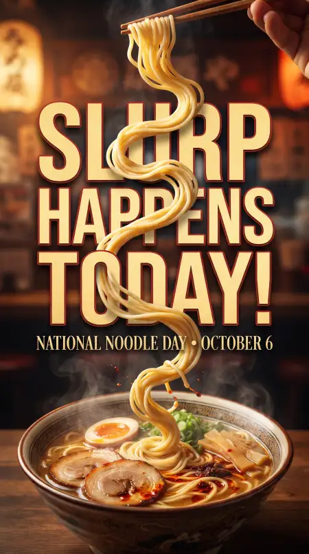 national noodle day restaurant poster 2026