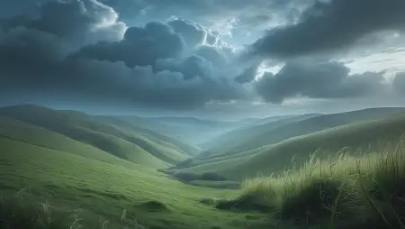 Nature Background With Hills And Blue Sky - Free Related Nature Background Image