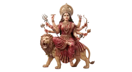 navratri maa durga with kalash png