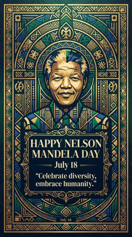Nelson Mandela Day Wishes Vertical Banner - Free Nelson Mandela Day Wishes Download
