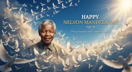 Nelson Mandela Day Wishes With Dove Background - Free Nelson Mandela Day Wishes Download