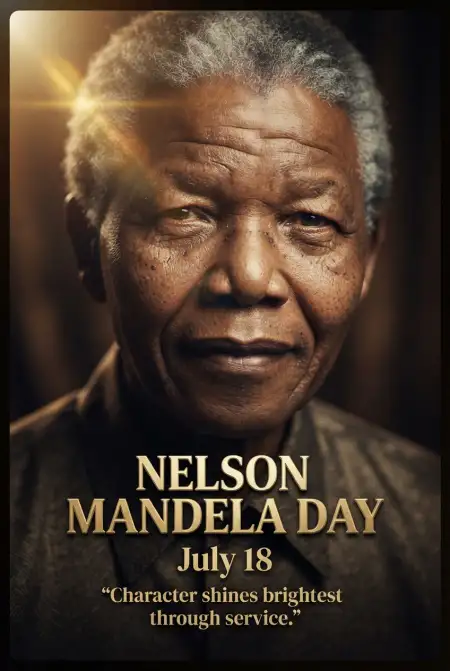 Nelson Mandela Human Values Poster 2026 - Free Nelson Mandela Poster 2026 Download