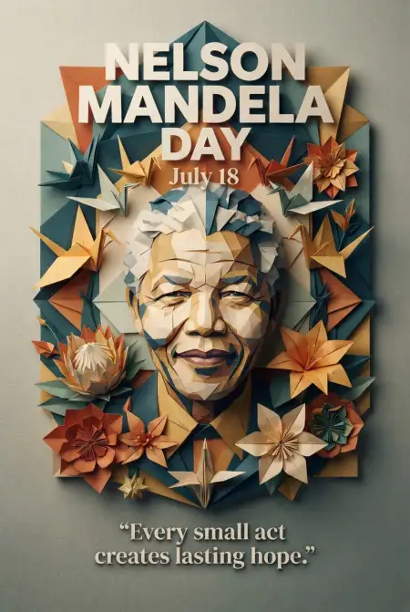 Nelson Mandela Paper Cut Poster 2026 - Free Nelson Mandela Poster 2026 Download