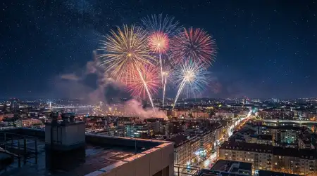 Free New Year Fireworks Background 8k Background Download