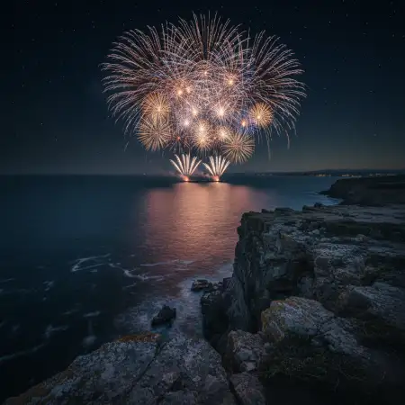 Free New Year Fireworks Background Aerial Drone View Background Download