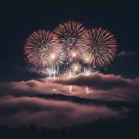 Free New Year Fireworks Background City Night Skyline Background Download