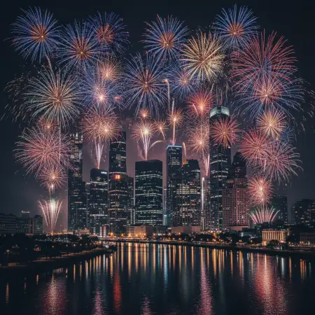 Free New Year Fireworks Background For Desktop Wallpaper Background Download