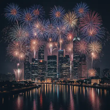 Free New Year Fireworks Background For Presentation Slide Background Download