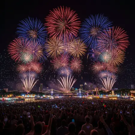 New Year Fireworks Background For Web Story 9:16 - Free Web Background Download