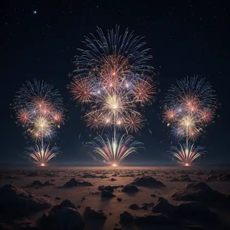 Free New Year Fireworks Background Square 1:1 Background Download