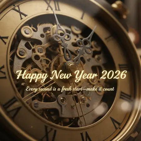 New Year Greeting Card Golden Theme 2026 - Free New Year Greeting Card Download