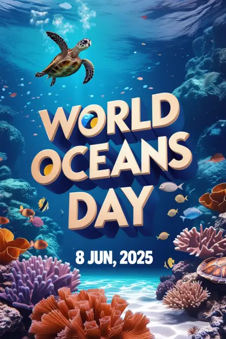 Ocean Day Photo With Save Water Message - Free Photo Download