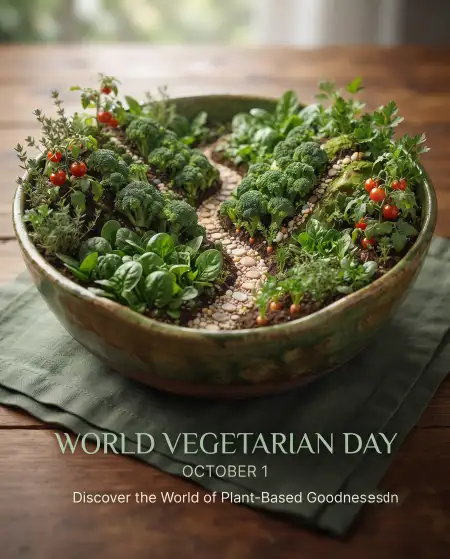 october 1 world vegetarian day 2026 design