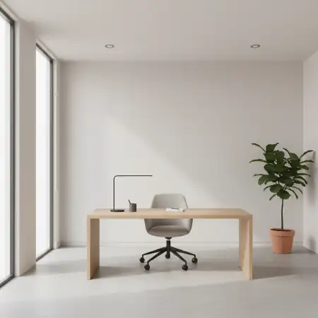 Free Office Interior Background With Desk And Chair Background Download