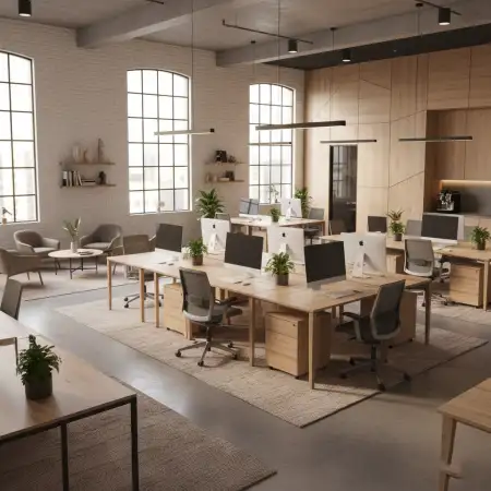 Free Office Interior Design Background With Workspace Background Download