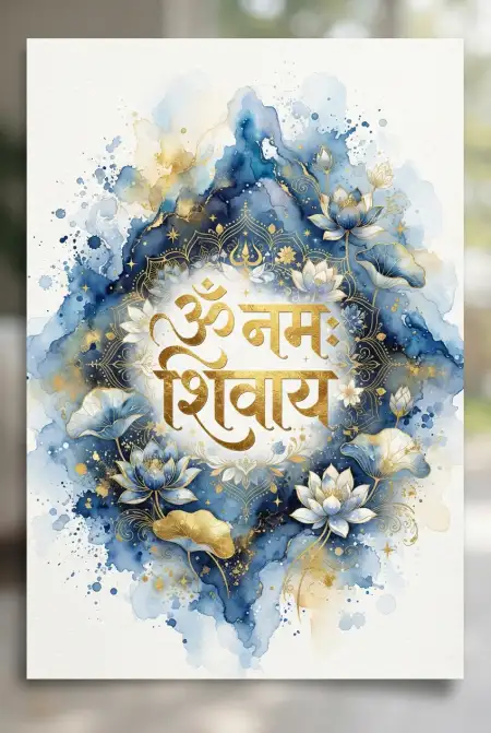 Om Namah Shivaya Watercolor Wallpaper - Free Om Namah Shivaya Wallpaper Download