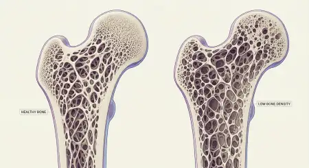 osteoporosis bone comparison illustration