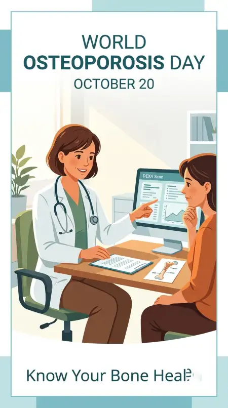 osteoporosis doctor consultation illustration