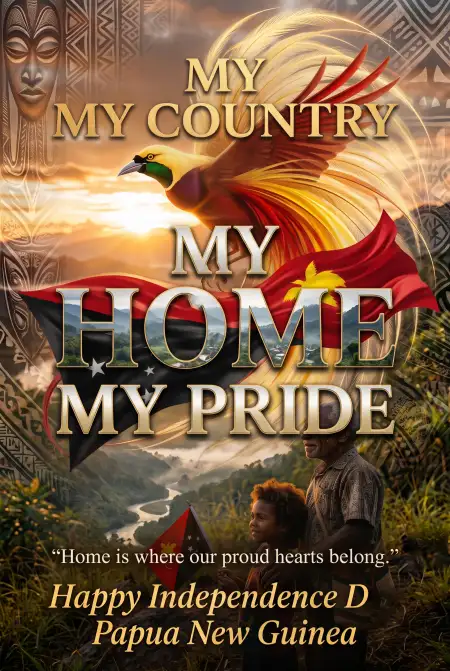 papua new guinea flag with happy independence day 2026 - Papua New Guinea Independence Day 2026