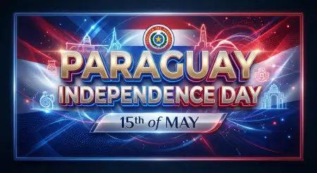 Paraguay Independence Day 2026 Banner Background - Free Paraguay Independence Day 2026 Wishes Download