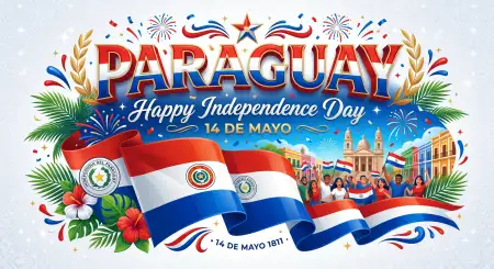 Paraguay Independence Day 2026 Celebration Clipart - Free Paraguay Independence Day 2026 Wishes Download