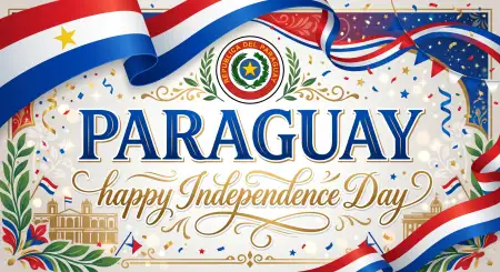 Paraguay Independence Day 2026 Elegant Background - Free Paraguay Independence Day 2026 Wishes Download