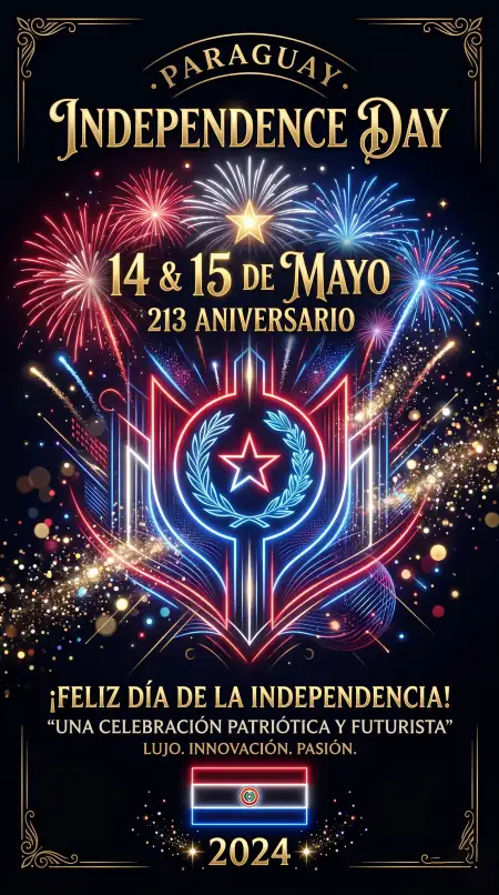 Paraguay Independence Day 2026 Event Flyer - Free Paraguay Independence Day 2026 Wishes Download