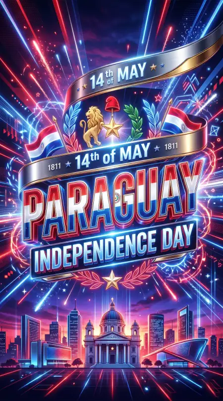 Paraguay Independence Day 2026 Freedom Day Graphics - Free Paraguay Independence Day 2026 Wishes Download