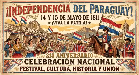 Paraguay Independence Day 2026 Historical Celebration - Free Paraguay Independence Day 2026 Wishes Download