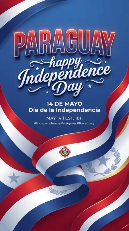 Paraguay Independence Day 2026 Holiday Greetings - Free Paraguay Independence Day 2026 Wishes Download
