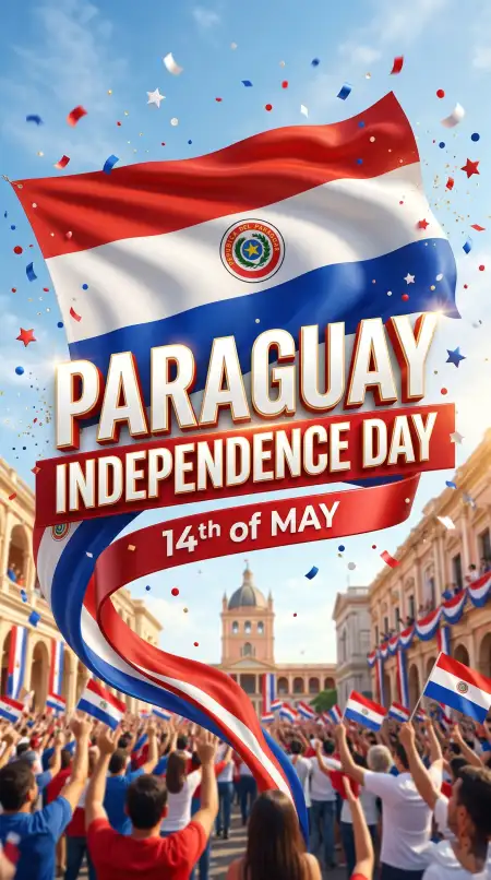 Paraguay Independence Day 2026 Image With Quotes - Free Paraguay Independence Day 2026 Wishes Download