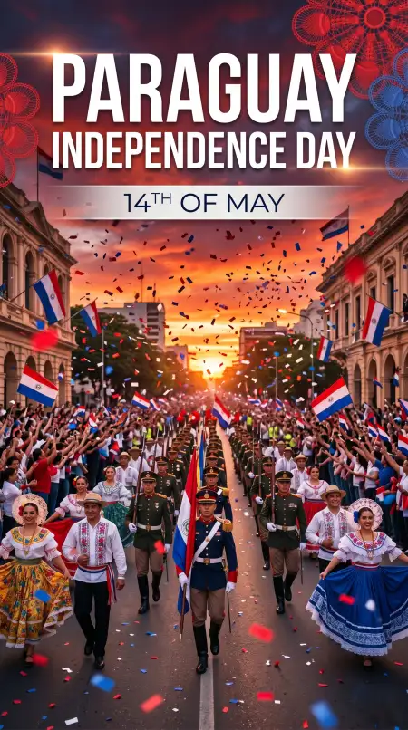Paraguay Independence Day 2026 Modern Poster - Free Paraguay Independence Day 2026 Wishes Download