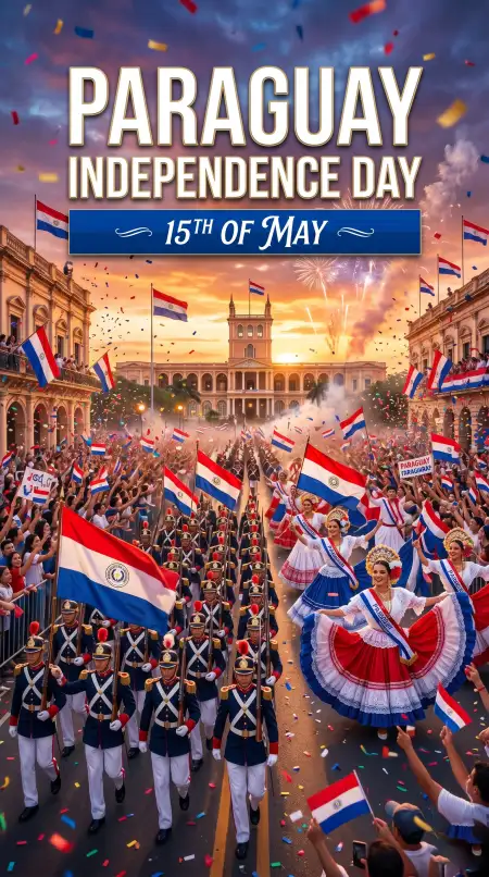 Paraguay Independence Day 2026 Patriotic Poster - Free Paraguay Independence Day 2026 Wishes Download