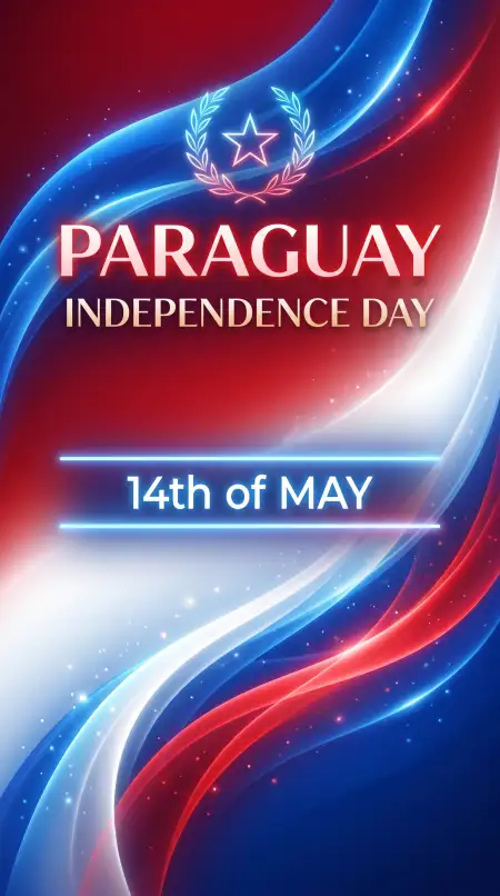 Paraguay Independence Day 2026 Premium Background - Free Paraguay Independence Day 2026 Wishes Download