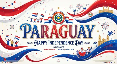 Paraguay Independence Day 2026 Transparent Png - Free Paraguay Independence Day 2026 Wishes Download