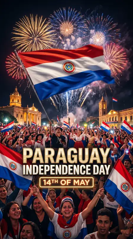 Paraguay Independence Day 2026 Tricolor Background - Free Paraguay Independence Day 2026 Wishes Download