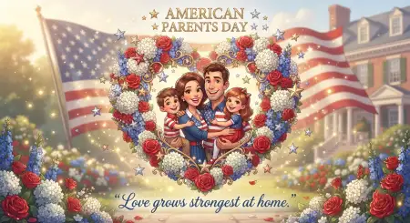 Parents Day Patriotic Greeting Card - Free American Parents Day 2026 Download