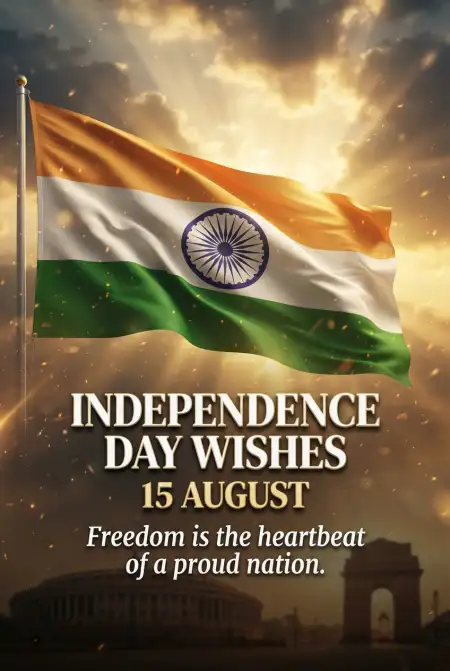Patriotic Wishes For Independence Day 2026 - Free Indian Independence Day Wishes 2026 Download