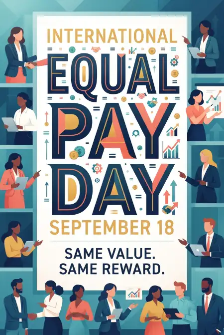 pay equity awareness poster 2026 - International Equal Pay Day 2026
