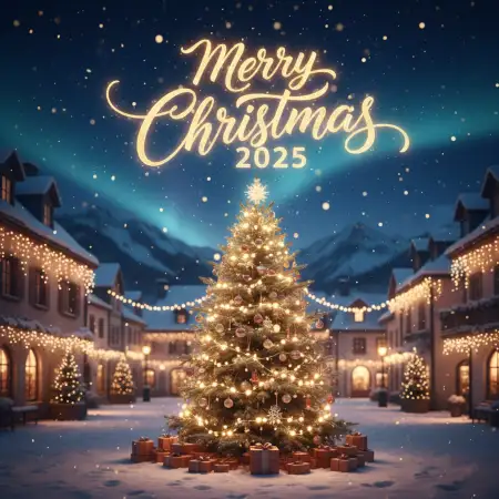 Free Peaceful Merry Christmas Wishes 2025 Background Download