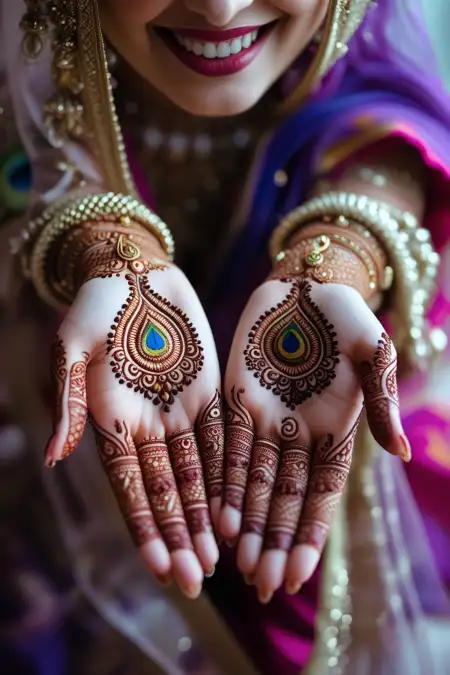 Peacock Theme Teej Mehndi Design 2025 - Free Latest Teej Mehndi Design 2025 Download