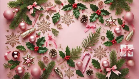 Pink-themed Christmas Wallpaper For A Festive Vibe - Free Related Pink Image